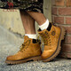 Camel (CAMEL) Wang Junkai same style Martin boots outdoor work wear rhubarb boots for men GE122W7757T golden 42