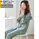 Modal brand new high-end products, pajamas for women, spring and autumn long sleeves, pure cotton, middle-aged mothers, women's autumn cotton, women's autumn large-size home clothing set, 9215 gray-blue (165/L size) recommended to wear weight 100-120 Jin [Jin equals 0.5 kg]
