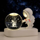 Fascini Astronaut Night Light Little Prince Crystal Ball Luminous Base Desktop Ornament Birthday Gift Beloved Astronaut-Little Prince Rose Gift Box
