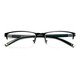 Glasses frame, myopia glasses for men and women, anti-blue light half-rim glasses frame, optical myopia glasses frame, customized with degree from 100 degrees to 600 degrees, black frame, 300 degrees