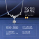 Lao Fengxiang Wisteria Blossom S925 Silver Necklace Women's Temperament Clavicle Chain Wedding Anniversary Birthday Gift for Girlfriend and Wife One Carat-Wisteria Blossom Necklace-Brand Gift Box