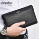 Jinlilai Handbag para hombres de cuero genuino de cuero antirrobo de la contraseña de bloqueo de la capa superior de la capa de vaca 2025 NUEVO bolso de mano alta negra