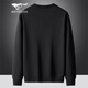 Sieben Wolf langärmeliges T-Shirt für Männer im Herbst- und Wintermänner Einfache und vielseitige Festpullover Wolf Logo Big Logo Round Neck Pullover T-Shirt für Männer 001 (schwarz) -3886 S 160/80A