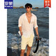 ROMON white Henry collar linen shirt men's summer and autumn old money style high-end sun protection shirt casual vacation style jacket black upgrade 90 buyers choose M 105120Jin Jin equals 0.5 kg
