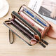 KUQIDAISHU Women's Clutch Bag 2025 Summer New Fashion Print Large Capacity Double Zipper Casual Versatile Women's Clutch Bag - Floral Letter Light M