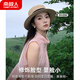 Antarctic Korean Straw Hat Women Summer British Retro Flat Top Hat Top Hat Sunscreen Sunscreen Travel Tide Beach Hat Khaki [7.5cm Hat Brim]