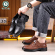Zapatos de cuero de pájaros carpinteros para hombres 2024 Autumno e invierno Nuevos zapatos de trabajo de cuero genuino y transpirable