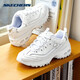 Skech casual shoes women's shoes autumn thick-soled dad shoes small white shoes flagship sneakers white / silver 11979-WSL 35.5