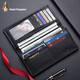 
Hush Puppies men's wallet top layer cowhide fashion stitching wallet multi-card multi-function wallet birthday gift for husband HC-1471756W-577 thin