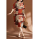 
JIANDANG (JIANDANG) large-size women's summer new fat MM retro literary and ethnic style loose slimming belly-covering dress 9207 picture color large-size average size [130-185Jin [Jin equals 0.5 kg]]