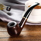 
ADOUS (ADOUS) ebony pipe handmade pipe vintage filter pipe bend 9mm filter element solid wood bucket gift 653 random carving