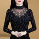 Paired white half turtleneck lace base shirt for women in autumn and winter new women's top 2024 inner wear can be worn with fleece on the outside. 841 thin style L [suitable for 100-110Jin [Jin equals 0.5 kg]]