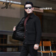DK Brand Men's Jacket Woolen Coat Woolen Coat Winter 100% Pure Wool Liner interno extraíble Jacket engrosado Gris oscuro M /170