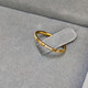 Red shadow gold-plated 18k gold 9 small diamond transfer ring stacking simple and plain beauty number 5