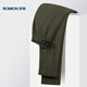 
ROMON casual pants men's summer loose sports straight pants ice silk elastic nine-point pants men's clothing 718 military green 2XL