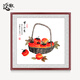 Han'ao famous hand-painted Chinese painting restaurant decoration painting entrance hall hanging painting corridor wall painting ink painting persimmon persimmon Ruyi mural everything goes well with mahogany frame framed with solid wood frame 65*65cm