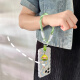 Bonaling mobile phone lanyard with hang neck long crossbody can carry key chain outdoor braided mobile phone rope hand-held sturdy key chain anti-lost wrist rope [0.3m blue pendant model]