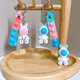 [Space Rabbit] Cartoon Keychain Cute Astronaut Rabbit Car Pendant Internet Celebrity Package Hanging Keychain Three-piece Set of Color Random One Pack