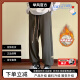 Pantalones casuales impermeables al viento para hombres en invierno Plus Pantalones engrosados ​​en terciopelo para hombres sueltos de gran tamaño, atadas a los pies K1049J más el terciopelo-negro XL [130-150jin [Jin iguala 0.5 kg]]]