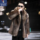 Woodpecker (TUCANO) men's fur winter medium-length imported fox fur integrated mink coat coat mink fur thickened fashion imitation black XL -(122-140Jin[Jin equals 0.5 kg])