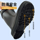 Pull-back rain boots for men, fashionable rainy day waterproof rain boots, car wash water shoes, fishing wear-resistant rubber shoes 89, black drawstring 42