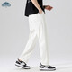 
Dingfengbaoluo casual pants men's spring and summer trend straight loose draping versatile sports toilet trousers DDF11 beige white L