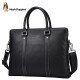 HushPuppies briefcase men's first-layer cowhide shoulder crossbody handbag men's business large-capacity computer bag black