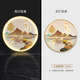 Three ants New Chinese style Jiuyu Picture Porch Decorative Painting with Lights Round Mural Entrance Door Painting Living Room Hanging Painting Landscape Crystal Porcelain Painting Jiuyu Jucai 1342 Diameter 100cm Remote Control Connection Power Supply Gold Aluminum Alloy Frame