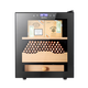 Bacchus cigar cabinet with humidity control, constant temperature and humidity control humidifier box, mini small household solid wood cedar wood embedded mellow culture naked culture red wine cigar energy-saving air-cooled frost-free 5th generation constant humidity system + side light (1 naked culture + 1 box culture) 16L