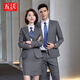 Wuwo 70% wool suit suit for men and women thin bank 4s hotel manager president official sales employee suit women's navy suit + trousers XL