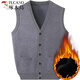 Woodpecker (TUCANO) cardigan men's thick velvet dad knitted cardigan sweater men's vest vest waistcoat middle-aged and elderly men's winter JK-02 thickened velvet camel 185 170-190Jin Jin equals 0.5 kg