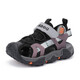 Babudou (Bobdog) Kinderschuhe Mädchen Sandalen Tasche Zeh neue und große Kinder Sommer Kinderschuhe Herrenlochschuhe Strandschuhe Schwarz/Hellgrau 25 für Fußlänge 14,5 cm geeignet