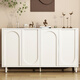 YiZAO Shoe Cabinet Door Entry Cabinet Household 2024 Creamy Style Large Capacity Entrance Storage Cabinet Integrated Shoe Cabinet [Arch Style] Creamy Champagne Color 120*34*100 Self-installation