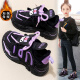 Anzhi Children's Shoes Girls' Sports Shoes 2023 New Winter Children's Velvet Warm Two-Cotton Shoes Girls' Dad's Shoes Library Black Single Shoes 35 Sizes