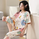 Mobeihai pajamas for women in summer 2025 new short-sleeved cropped pants set Korean cartoon students can wear home clothes outside. Short-sleeved cropped pants 679 M Recommended 80-90 Jin [Jin equals 0.5 kg]