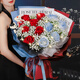 Fuyuhua Pavilion Blume Express Blumengeschenk gebrochene Eisblaue Rosenstrauß Geburtstag Geschenke für Freundin All-China-Lieferung am Tag [Sonne und Mond] 6 rote Rosen + 5 gebrochene Eisblau Dy684