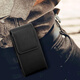 HFGGDED Vertical men's mobile phone belt bag hanging on waist mobile phone protective cover wearing belt mobile phone holster leather mobile phone bag men's waist bag L suitable for 172*90*15mm pebbled black