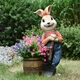 Yi Mingyuan courtyard decoration floor-standing simulation rabbit ornaments living room balcony crafts outdoor animal sculpture flower pot landscape style five (H20106)