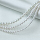 Queen of Pearls 18K gold round pearl necklace is comparable to Akoya high quality 4-5mm millet bead necklace for girlfriend