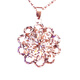 Yuan ethnic Russian 585 ladies purple gold necklace 18K rose gold color gold clavicle chain hollow flower single pendant