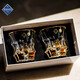 BOHEMIA Czech imported crystal glass light luxury gold-painted whiskey wine beer glass gift wine set 2 gift boxes set hand-painted gold 2 gift boxes 300ml