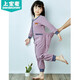 Shangbaomai spring and autumn children's one-piece pajamas cotton boys and girls baby one-piece pajamas anti-kick, cold and belly protection gray blue 110 code