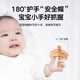 Guangdola Baby Teether-Zahnen Stick kleiner Pilzbabys essenssicheres Handartefakt Kaninchen-Biss 3-Stück-Set