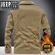 Jeep Spirit2025 Jacke Herren Winter Revers plus Fleece verdickte Jacke Baumwollshorts mittlere Baumwollkleidung im mittleren Alter Militär 3xl