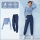 Fanstick Yoga Suit Women's Long Sleeve Slimming Pilates Training Suit Breathable Fitness Suit Casual Running Sports Suit Light Blue + Sapphire Blue Two-piece Set TC27636 L (Recommended 105-120 Jin Jin equals 0.5 kg)