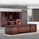 Hanjitang Yuxin Chinese style solid wood desk boss desk walnut veneer office furniture high-end office president desk executive desk 2.2 meters boss desk