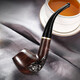 
ADOUS (ADOUS) ebony pipe handmade pipe vintage filter pipe bend 9mm filter element solid wood bucket gift 653 random carving