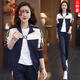 Yu Zhaolin Chunqiu Sportswear Set Set Women's 2024 Neues modisches und modisches Gelegenheits-Sweatshirt-Jacke mit mittleren Alters im mittleren Alter, der 9930 zweiteilige Royalblau-Set [Mantel + Hosen] M (Empfohlene 80-95 Jin [Jin gleich 0,5 kg]))
