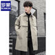 ROMON mid-length windbreaker men's autumn and winter new lapel loose coat men's light and mature British style youth coat men's coat khaki XL