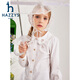 HAZZYS brand children's clothing girls' shirt spring new style comfortable classic lapel fashion retro simple long-sleeved shirt original white 160cm